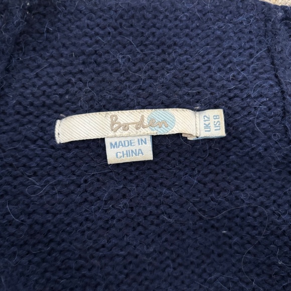 Boden Navy Wool/Alpaca Blend Wrap Cardigan - Picture 4 of 6